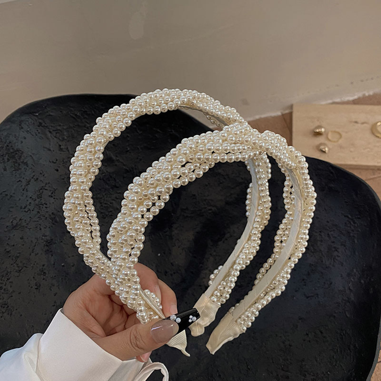 Ring Toss Outdoor - Diadema de perlas elegante para mujer,