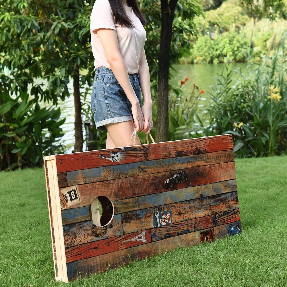 Cornhole Board Set - Juego de Cornhole de Madera Maciza