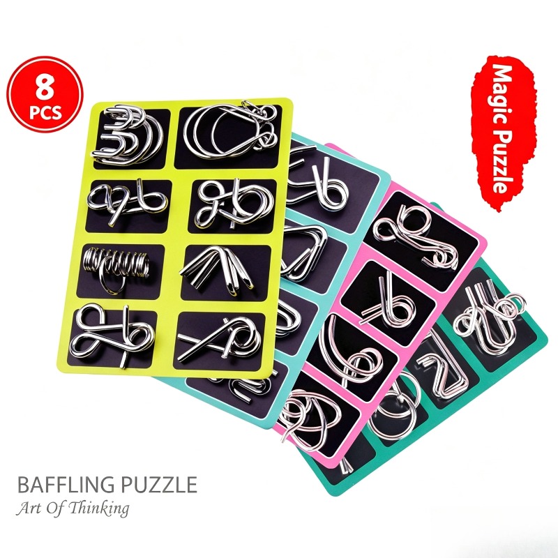 Juego de 8 Rompecabezas Metáli - Party Games Kids And Adults reseña y precio